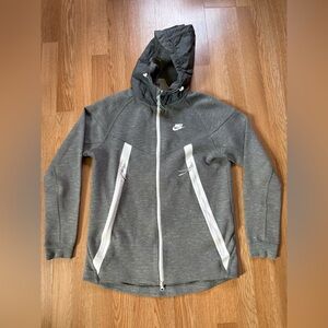 Nike Gray Hooded Full-Zip Jacket with White Accents. Men’s small. Runs tight